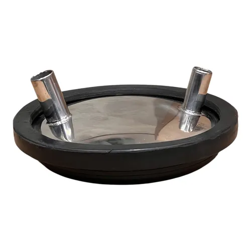TAMPA DO TARRO 25L CEGA 2 FUROS INOX  - (1 VACUO E 1 LEITE)