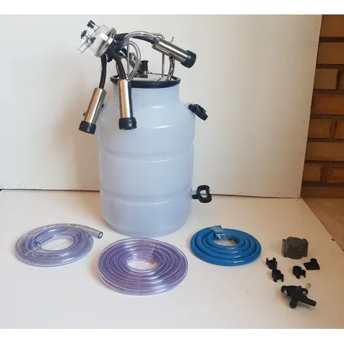 Conjunto de ordenha com pulsador na linha 2 aneis c/ tarro