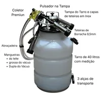 Conjunto de ordenha para vacas in pulse pulsador na tampa - imagem 2
