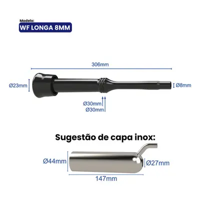 Teteiras Insuflador Westfalia Longa 8mm Inabor / Ordenhar 
