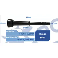 TETEIRA INSUFLADOR 1 Anel 9,5mm Politec Aptável Silinox e Delaval - imagem 2