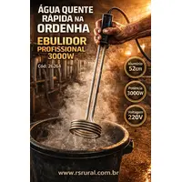 Ebulidor Aquecedor de Água Elétrico 3000W 220V, 52 cm, Alumínio – Grande - imagem 2