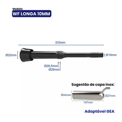 Teteira Insuflador Westfalia Longa 10mm - In Pulse Kit 4 Uni