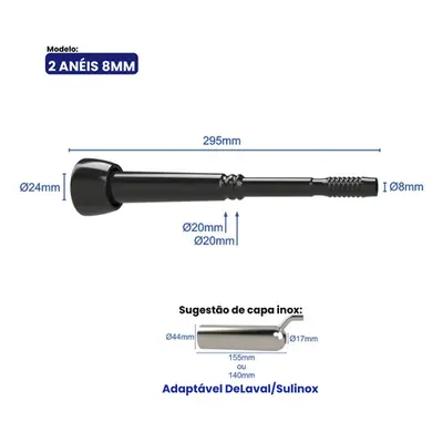 Teteira Insuflador 2 Anel 8mm - In Pulse - Kit 4 Peças