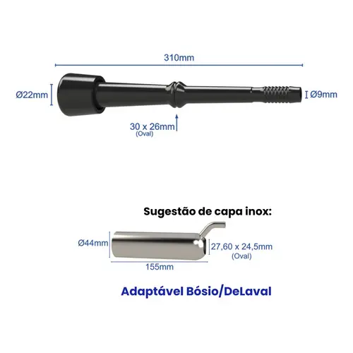 Teteira Insuflador Bósio St 12 Anel Oval - Bósio / Delaval