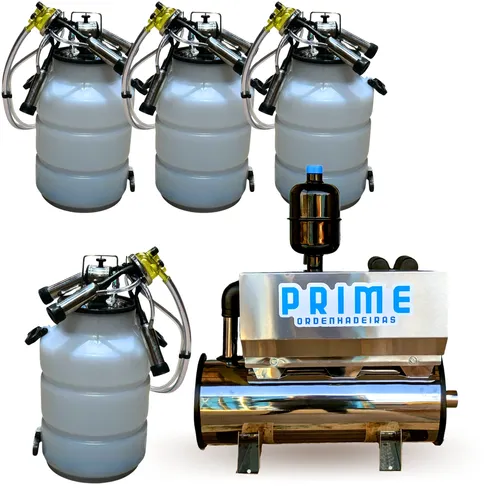 Ordenhadeira Inox Prime Balde ao Pé BV 450 litros - Motor 2 cv - De 1 a 4 conjuntos