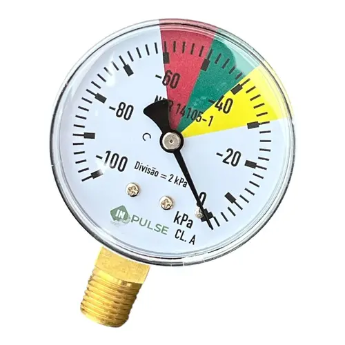 VACUÔMETRO ANALÓGICO 100 KPA SECO PARA ORDENHADEIRA