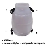 Tarro Latão Vasilhame De Leite 45 Litros Medição E 4 Alças - imagem 3