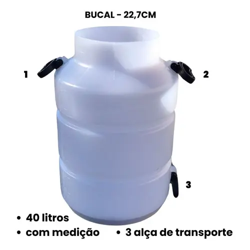 Balde para Ordenhadeira Plástico 40L com 3 Alças Sgamaq
