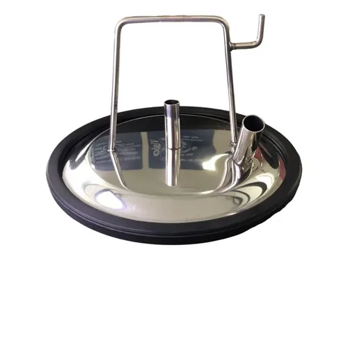 Tampa Do Tarro Inox Cega 2 Furos - 1 Vacuo E 1 Leite