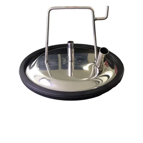 Tampa Do Tarro Inox Cega 2 Furos - 1 Vacuo E 1 Leite
