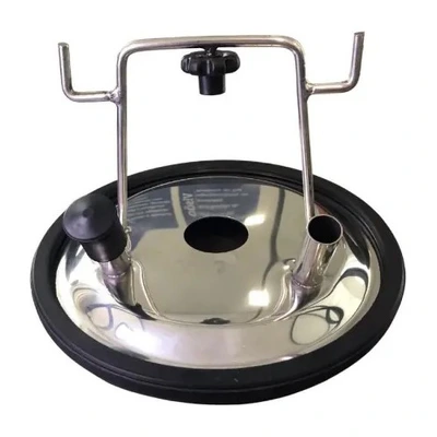 Tampa Do Tarro Latão Em Inox 2 Entradas P/ordenha Completa