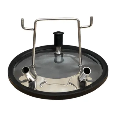 TAMPA DO TARRO INOX CEGA 3 FUROS E jUNTA (1 VACUO 2 LEITE)