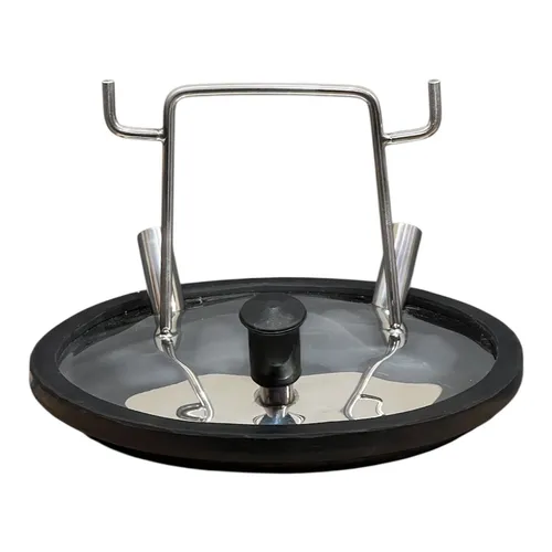 TAMPA DO TARRO INOX CEGA 3 FUROS E jUNTA (1 VACUO 2 LEITE)