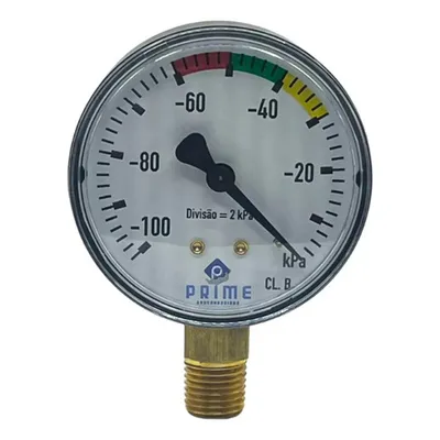 Vacuômetro Analógico 100 kPa Seco Rosca 1/4