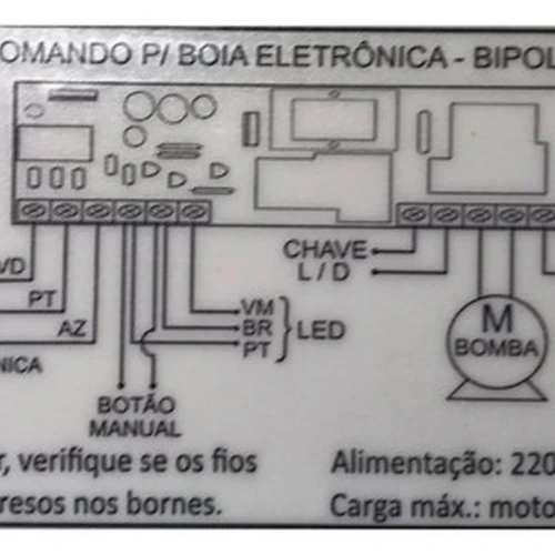 Caixa De Comando Com Placa Eletrônica Para Boia Bipolar