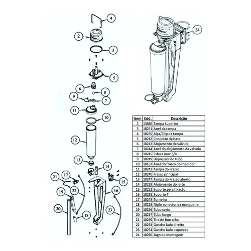 Frasco Do Medidor De Leite Milk Meter Nacional 40 Litros