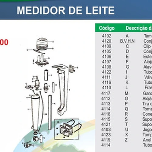 ACRILICO DO VASO MEDIDOR M500-501 LINHA MEDIA