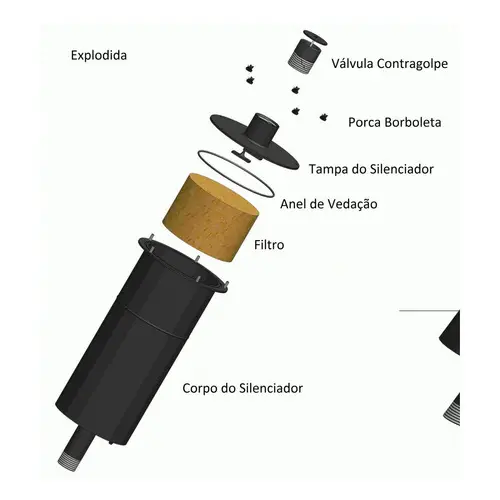 Silencioso Para Bomba De Vácuo 600 Lts E Bv 800 Lts R1 1/2 - palheta