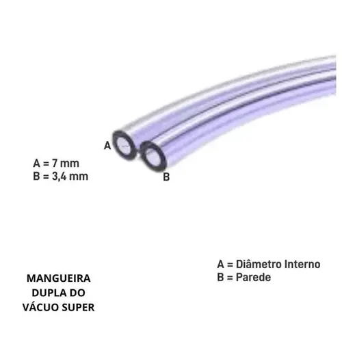 MANGUEIRA DUPLA DO VACUO TRANSPARENTE PARA ORDENHA