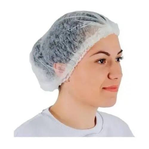 100 Touca Descartável Tnt Branca C/ Elástica C/ Nota Anvisa