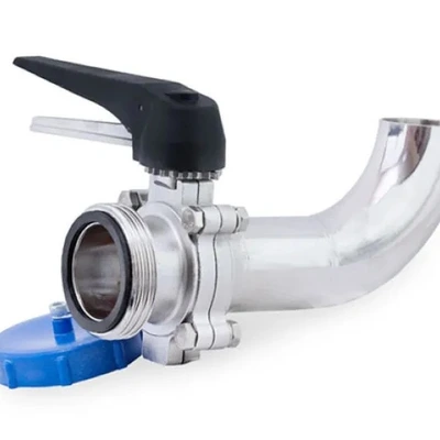 Válvula borboleta sanitária aliviada com tampa