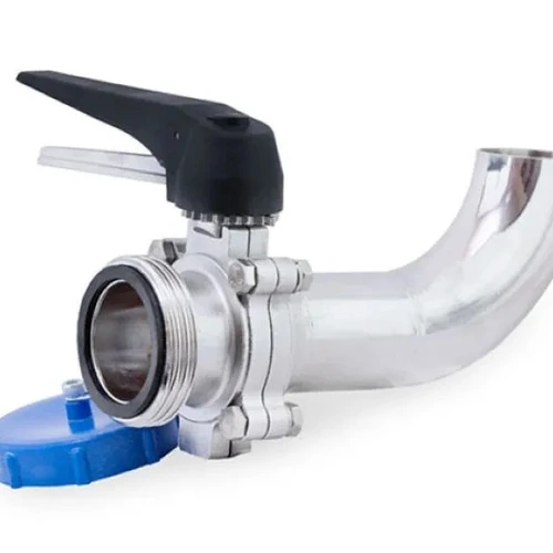 Válvula borboleta sanitária aliviada com tampa