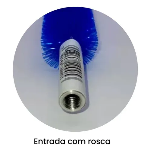 Escova cilíndrica com conexão para limpeza de mangueiras