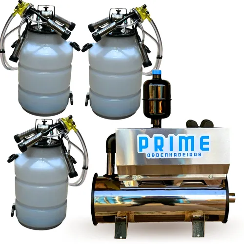 Ordenhadeira Inox Prime Balde ao Pé BV 300L 1CV até 3 Conjuntos