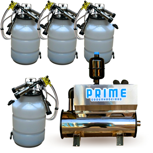 Ordenhadeira Inox Prime Balde ao Pé BV 300L 1CV até 3 Conjuntos