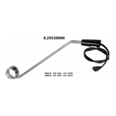 Ebulidor inox pequeno 200 mm 1000W 220V