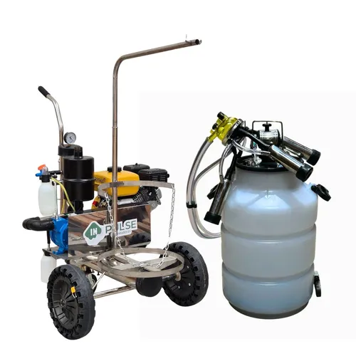 Ordenhadeira Móvel em inox com sup. de conjunto - Motor a gasolina