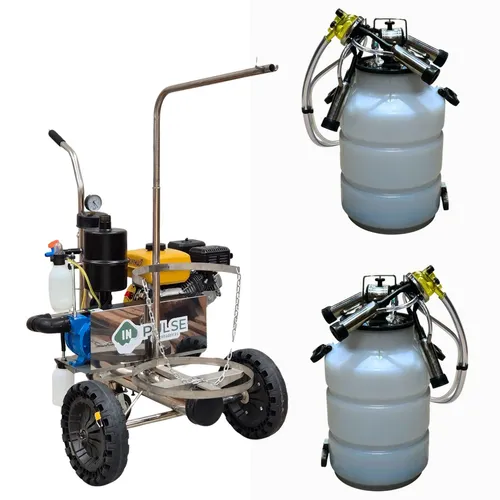 Ordenhadeira Móvel em inox com sup. de conjunto - Motor a gasolina
