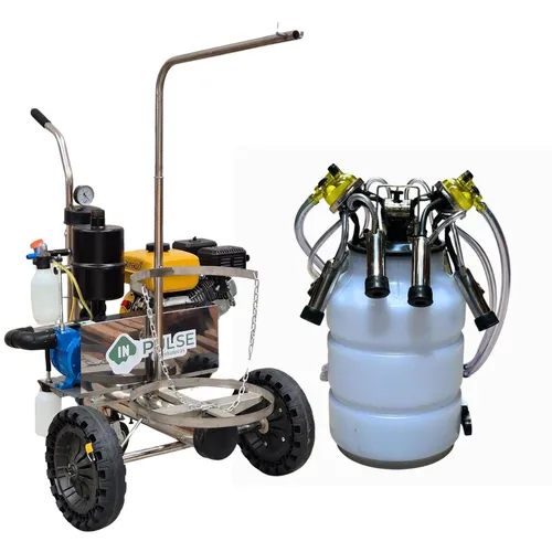 Ordenhadeira Móvel em inox com sup. de conjunto - Motor a gasolina