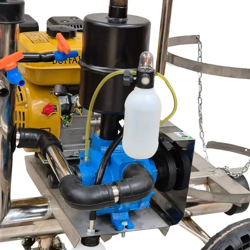 Ordenhadeira Móvel em inox com sup. de conjunto - Motor a gasolina