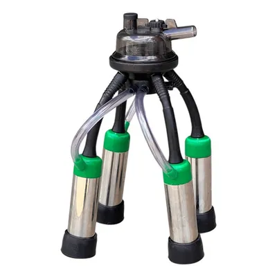 Kit aranha ordenha coletor 350ml em plástico ponteira verde