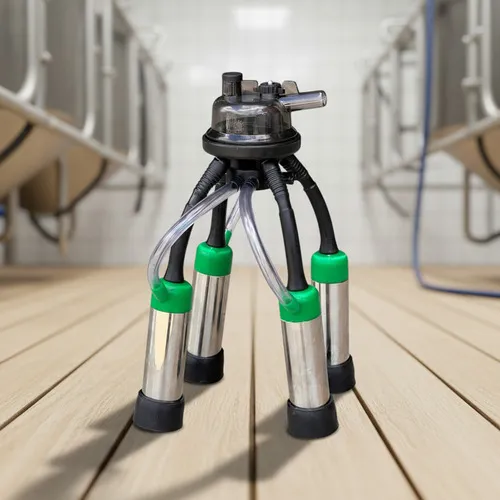 Kit aranha ordenha coletor 350ml em plástico ponteira verde