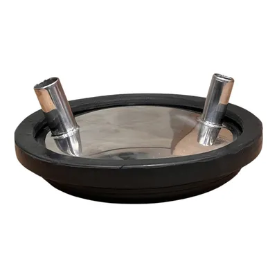 TAMPA DO TARRO 25L CEGA 2 FUROS INOX  - (1 VACUO E 1 LEITE)