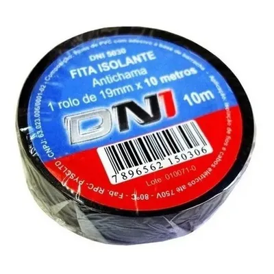 Kit 10 Rolos De Fitas Isolantes Pvc Dni 19mm X 10 Metros
