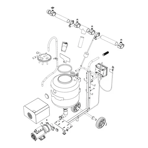 Transferidor de leite automático em inox e móvel