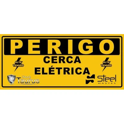 Placa Em Alumínio Cerca Elétrica 20cm X 9cm (10 Unidades )