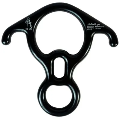 FREIO 8 - ALUMINIO BIG C/ ORELHAS - 40kN - CE-EN - PRETO OPERAÇÕES ESPECIAIS - FOR ROPE ®