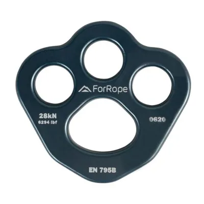 PLACA DE ANCORAGEM EM ALUMÍNIO - 4 (3+1) FUROS - 28kN CINZA - EN 795B - FOR ROPE ®