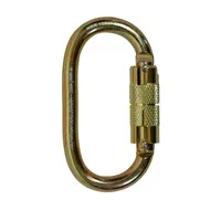 MOSQUETÃO AÇO OVAL TRIPLA TRAVA AUTO 25KN - (BICROMATIZADO) - CE/ EN E NBR - FOR ROPE ® - imagem 1