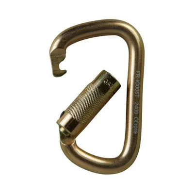 MOSQUETÃO AÇO D ASSIMETRICO 45KN - TRAVA TRIPLA AUTO - CE EN NBR - FOR ROPE