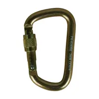 MOSQUETÃO AÇO D ASSIMETRICO 45kN - TRAVA ROSCA - CE EN NBR - FOR ROPE - imagem 1