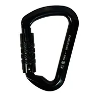 MOSQUETÃO EM ALUMÍNIO D ASSIMÉTRICO - DUPLA TRAVA AUTO - 30kN - PRETO - CE EN - FOR ROPE ® - imagem 1