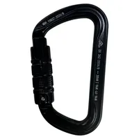 MOSQUETÃO EM ALUMÍNIO D ASSIMÉTRICO - TRIPLA TRAVA AUTO - 30kN - PRETO - CE EN - FOR ROPE ® - imagem 2
