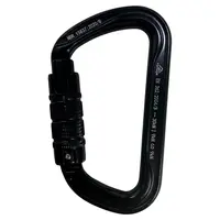 MOSQUETÃO EM ALUMÍNIO D ASSIMÉTRICO - TRIPLA TRAVA AUTO - 30kN - PRETO - CE EN - FOR ROPE ® - imagem 2