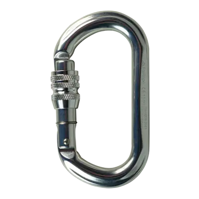 MOSQUETÃO ALUMINIO OVAL TRAVA ROSCA KEYLOCK 25kN PRATA - FOR ROPE ®